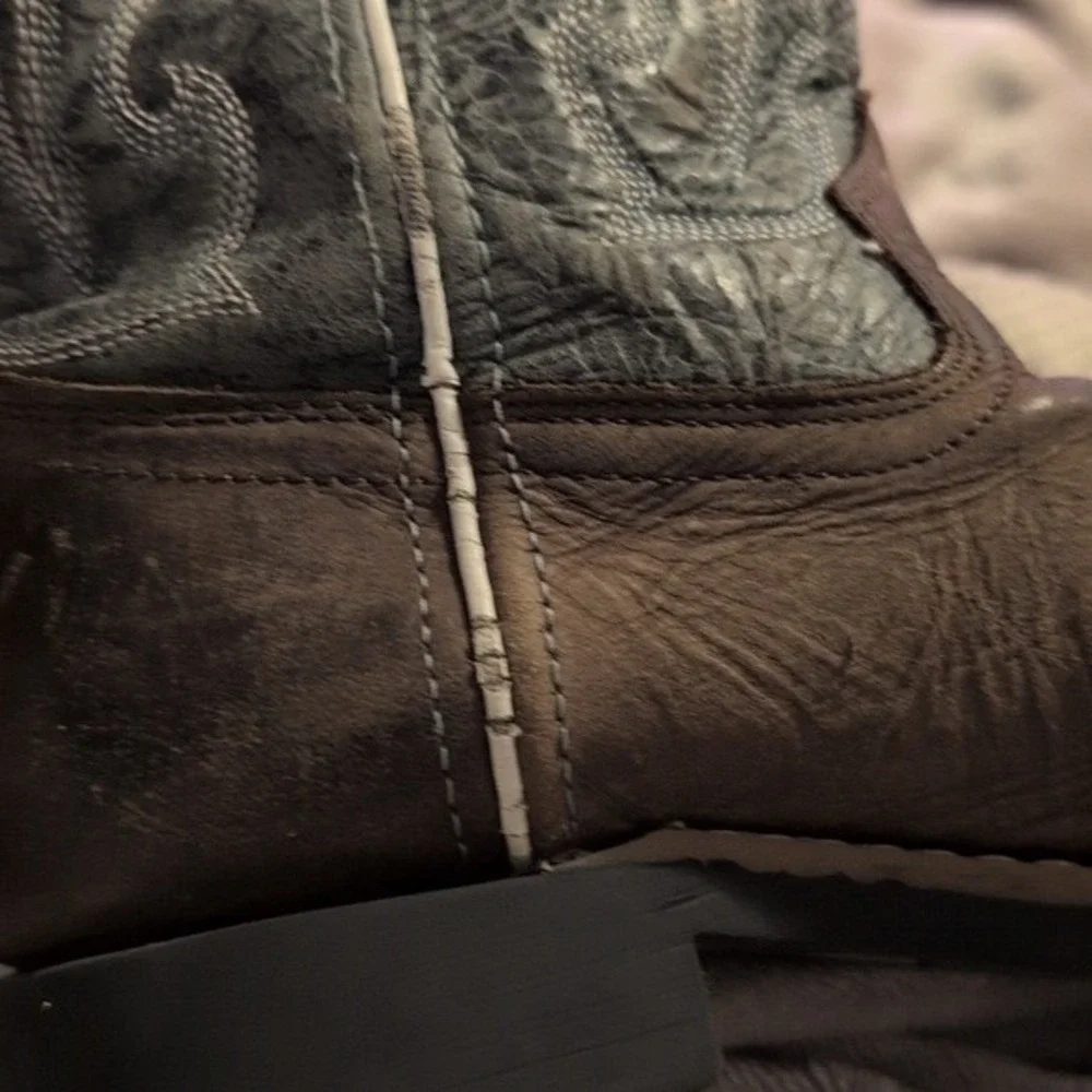 Old‎ West Childrens Boys Square Toe Cowboy Boots Brown